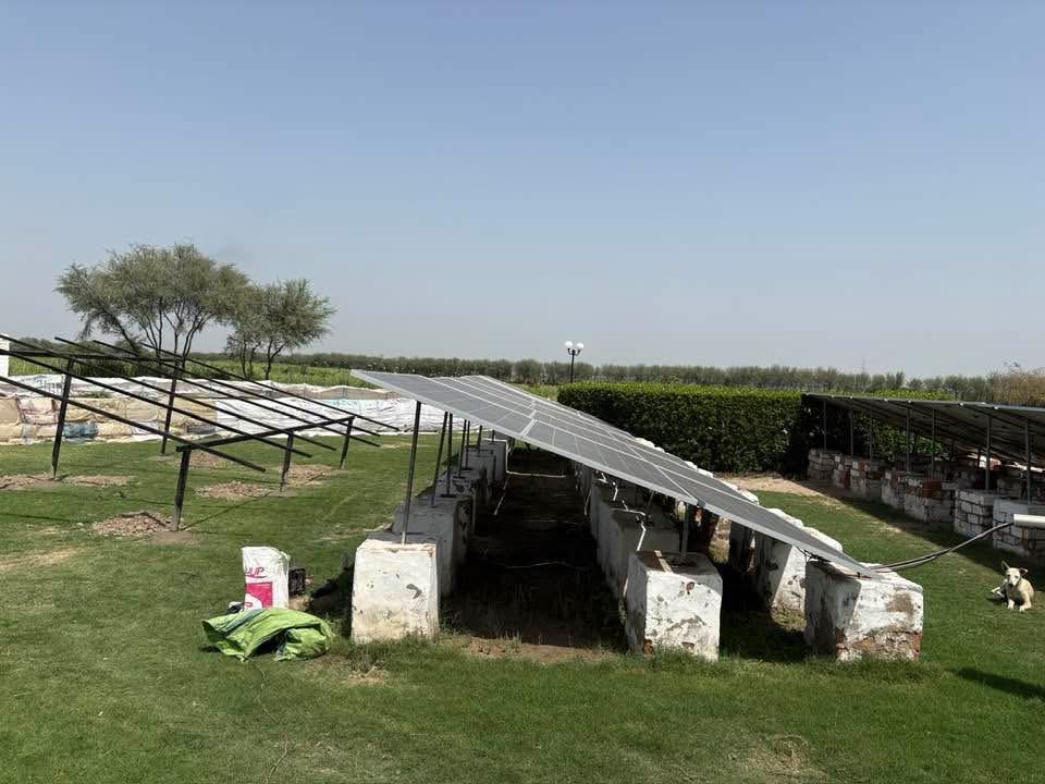 Solar panel array installation - renewable energy project